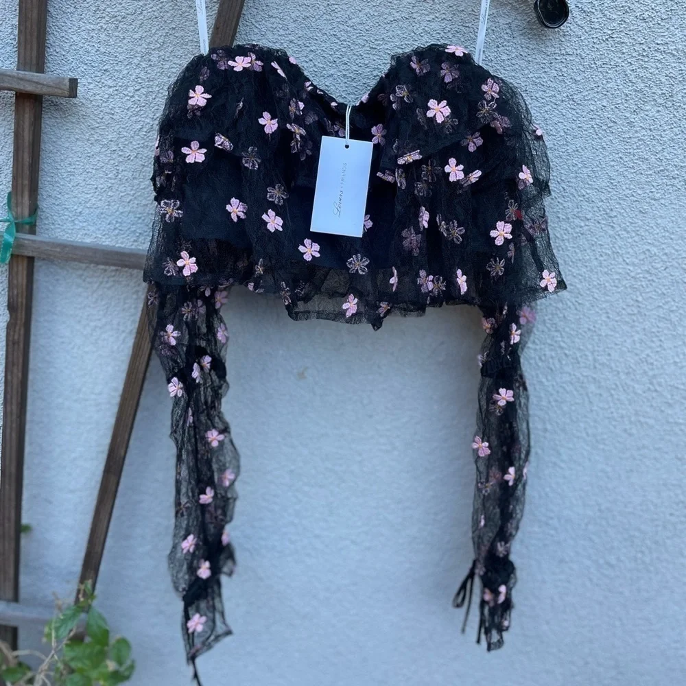 Lovers + Friends Juliana Floral Mesh Crop Top - Picture 8 of 12